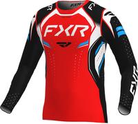 FXR Helium Edge Maillot de motocross, noir-blanc-rouge, taille 2XL pour homme