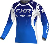 FXR Helium Edge Maillot de motocross, blanc-bleu, taille L pour homme
