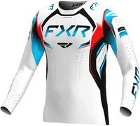 FXR Helium Edge MX Ice, maillot XS Blanc/Noir/Turquoise/Rouge Blanc/Noir/Turquoise/Rouge