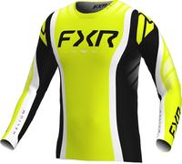 FXR Helium Infinity Maillot de motocross, noir-blanc-jaune, taille XL pour homme