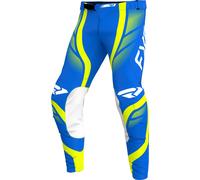 FXR Helium Infinity MX Blue, pantalon en textile 30 Bleu/Jaune Néon Bleu/Jaune Néon