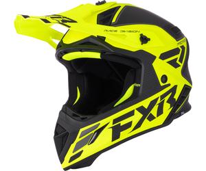 FXR Helium Logo Carbon Casque de motocross, jaune/noir, Taille XL