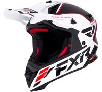 FXR Helium Logo Carbon Casque de motocross, noir-blanc-rouge, taille XL pour homme