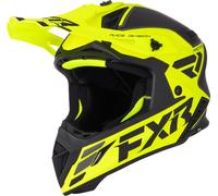 FXR Helium Logo Carbon Casque de motocross, noir-jaune, taille S pour homme