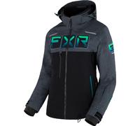 FXR Maverick 2-in-1 Veste de motoneige pour dames, noir-gris-vert, taille XL pour femmes