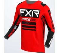 FXR Off-Road RaceDiv Maillot de motocross, noir-rouge, taille S pour homme