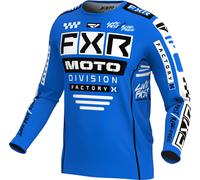 FXR Podium 2024 Youth Maillot de motocross, bleu/noir/blanc, Taille XL