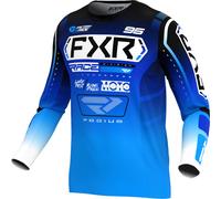 FXR Podium 2025 Maillot de motocross, noir-blanc-bleu, taille S pour homme