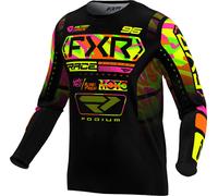 FXR Podium 2025 Maillot de motocross, noir-vert-jaune, taille XL pour homme