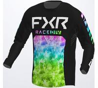 FXR Podium Colored Maillot de motocross, noir-vert, taille M pour homme