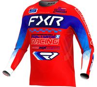 FXR Podium Gladiator Maillot de motocross, blanc-rouge-bleu, taille L pour homme