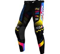FXR Podium Gladiator Pantalons de motocross, noir/bleu/jaune, Taille 38