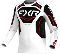 FXR Podium Relay Maillot de motocross, Blanc/Noir/Rouge, Taille XS