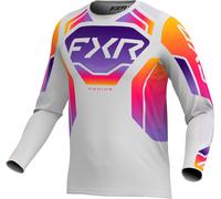FXR Podium Relay Maillot de motocross, gris-pourpre, taille 2XL pour homme