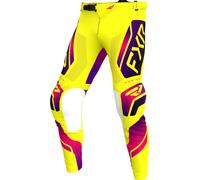 FXR Podium Relay MX Yellow, pantalon en textile 28 Jaune Néon/Mauve/Fuchsia Jaune Néon/Mauve/Fuchsia