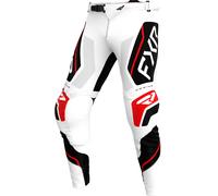 FXR Podium Relay Pantalons de motocross, Blanc/Noir/Rouge, Taille 30