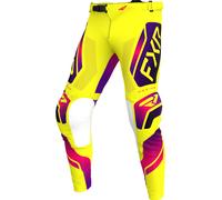 FXR Podium Relay Pantalons de motocross, noir-rose-jaune, taille 38 pour homme