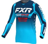 FXR Revo 2024 Maillot de motocross, bleu foncé/bleu clair/rouge, Taille M