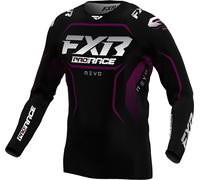FXR Revo 2025 Maillot de motocross, Noir/Blanc/Violet, Taille L