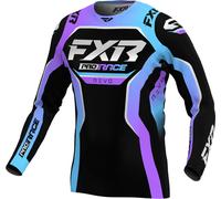 FXR Revo 2025 Maillot de motocross pour jeunes, Noir/Bleu/Violet, Taille XL