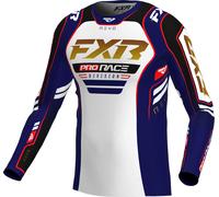 FXR Revo Alpha MX Admiral, maillot L Blanc/Bleu Foncé/Or Blanc/Bleu Foncé/Or