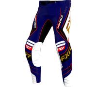 FXR Revo Alpha MX Admiral, pantalon en textile 38 Blanc/Bleu Foncé/Or Blanc/Bleu Foncé/Or