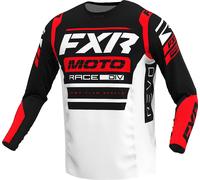 FXR Revo Comp Maillot de motocross, Blanc/Noir/Rouge, Taille S