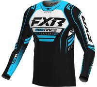 FXR Revo Maillot de motocross pour jeunes, noir/bleu/blanc, Taille M