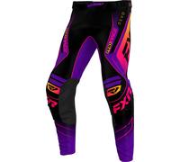FXR Revo MX Twilight, pantalon textile pour jeunes 28 Noir/Mauve/Orange Noir/Mauve/Orange