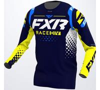 FXR Revo RaceDiv Maillot de motocross, bleu-jaune, taille XS pour homme