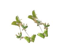 FXRWFSE Boucles d'oreilles à Pampilles en Cristal avec Papillon, Boucles d'oreilles à Pampilles en Cristal, Longues Boucles d'oreilles Pendantes en Cristal, Cadeaux pour Femme (Green)