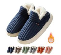 FXRWFSE Chaussons Confortables et élégants, Chaussons d'hiver en Peluche Chaude et Moelleuse, Chaussons Chaussons pour Femmes et Hommes (Blue,44-45)