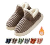 FXRWFSE Chaussons Confortables et élégants, Chaussons d'hiver en Peluche Chaude et Moelleuse, Chaussons Chaussons pour Femmes et Hommes (Brown,42-43)