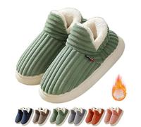 FXRWFSE Chaussons Confortables et élégants, Chaussons d'hiver en Peluche Chaude et Moelleuse, Chaussons Chaussons pour Femmes et Hommes (Green,40-41)