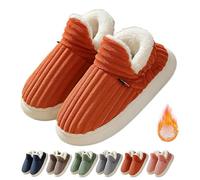 FXRWFSE Chaussons Confortables et élégants, Chaussons d'hiver en Peluche Chaude et Moelleuse, Chaussons Chaussons pour Femmes et Hommes (Orange,44-45)