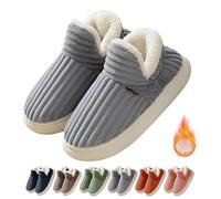FXRWFSE Chaussons Confortables et élégants, Chaussons d'hiver en Peluche Chaude et Moelleuse, Chaussons Chaussons pour Femmes et Hommes (Gray,40-41)