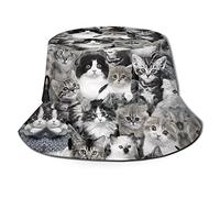 Fxuyyok Chapeau seau mignon imprimé chat chapeau seau chapeau amoureux des chats chapeau mignon chapeau mignon chapeau pour extérieur unisexe, Imprimé chat A2, taille unique