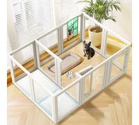 fxw AuraSpace Parc À Chiens en Acrylique pour Petits Et Moyens Chiens, 30 Zoll, 12 Panneaux, Blanc