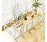 fxw AuraSpace Parc À Chiens en Acrylique pour Petits Et Moyens Chiens, 30 Zoll, 16 Panneaux, Blanc