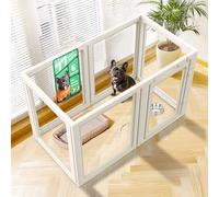 fxw AuraSpace Parc À Chiens en Acrylique pour Petits Et Moyens Chiens, 30 Zoll, 6 Panneaux, Blanc