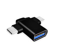 fxwtich Adaptateur USB 2 en 1 USB 3.0 - Convertisseur de transmission de données incassable - Noir
