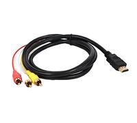 fxwtich Cable Connecteur Convertisseur HDMI vers 3 RCA Convertisseur Cable Plug Play Compatible TV Noir