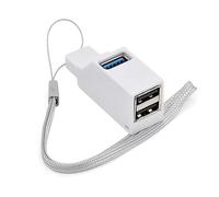 fxwtich Hub USB 3.0 Super Speed Hub Portable 3 Ports Multifonctionnel Répartiteur USB pour Ordinateur Portable Transfert de Données Haute Vitesse Plug-and-Play Wireless Expander USB Blanc