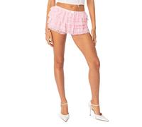 fxwtich Pantalon en dentelle superposée, jupe à taille élastique, short d'été pour femmes, multicouches dispersées, taille Lolita à volants, couleur unie, longueur au-dessus du genou, culottes