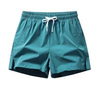 fxwtich Short taille élastique pour hommes, décontracté, athlétique, été, cordon de serrage, poches zippées, pantalon court de course, couleur unie, jambes larges, séchage rapide, sport Bleu L