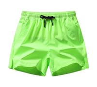 fxwtich Short taille élastique pour hommes, décontracté, athlétique, été, cordon de serrage, poches zippées, pantalon court de course, couleur unie, jambes larges, séchage rapide, sport Vert