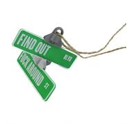 Fxxk - Cintre de panneau de rue « Around And Find Out » - Panneau d'avertissement amusant imprimé 3D pour rétroviseur de voiture, décoration fantaisie rotative avec slogan pour rétroviseur de voiture