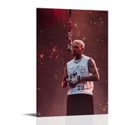 FXZFDCD Poster sur toile de Chris Brown, chanteur légendaire, décoration murale pour chambre à coucher, 50 x 75 cm, style cadre