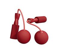 Fxzqgnh 1 Corde à Sauter sans Fil avec Poignée Confortable Exercice Pratique Lestées Adaptée à L'Entraînement Sportif pour Homme Femme Enfants, Balle Rouge 75mm