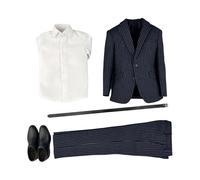 Fxzqgnh 1 Ensemble Vêtements Figurine Homme Vêtements Action Figure Poupée Miniature Accessoires Mode Costume en Tissu Réaliste Adapté pour Amateurs Dé, Rayures
